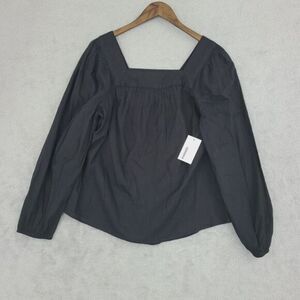 NWT Sonoma Black Square‎ Neck Long Sleeve Top Medium 25CT